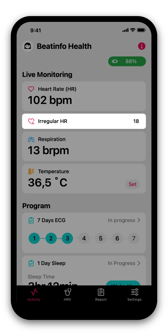 BEATINFO Health App - Irregular Heart Rate Detection